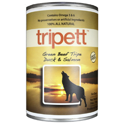 【Tripett】トライペット グリーンビーフトライプ ダック&サーモン 340g×12缶