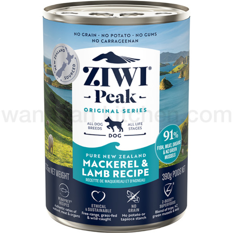 ZiwiPeak（ジウィピーク）ドッグ缶 ニュージーランド マッカロー&ラム 390g×12缶セット