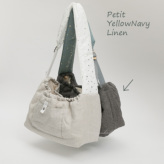 CXhbOylouisdogzIrish Linen Sling Bag/Petit-Irish Yellow Navy Linen