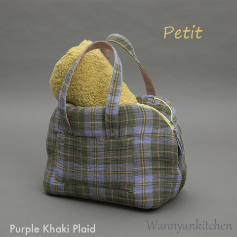 ルイスドッグ【louisdog】Linenaround Bag/Plaid Petit-Purple Khaki Plaid