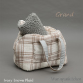 CXhbOylouisdogzLinenaround Bag/Plaid Grand-Ivory Brown Plaid
