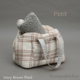 CXhbOylouisdogzLinenaround Bag/Plaid Petit-Ivory Brown Plaid